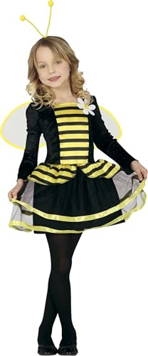 FIESTAS GUIRCA Bienen Kostüm für Mädchen - Ballerina Biene Kleid für kinder inkl. Flügel u. Haarreif - Alter 7-9 Jahre - Tierkostüme für Karneval, Fasching, Halloween, Themen Party, Sommer Party