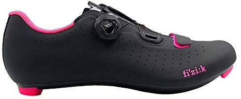 Fizik Tempo Overcurve R5, Scarpe da Ciclista Unisex Adulto, Nero/Rosa Fluo, 43