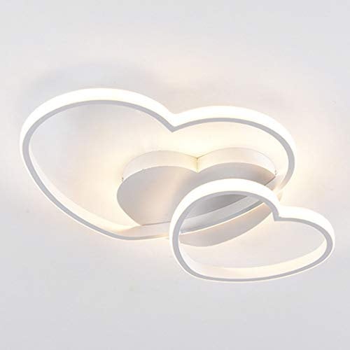 LED Deckenleuchte Modernes Wohnzimmer Deckenlicht Dimmbares Herz Deckelampe Acryl Design Leuchte Kinderzimmer Beleuchtung Restaurant Schlafzimmer Flur Bürodekoration Kronleuchter Ø50 * H5.5Cm,Weiß