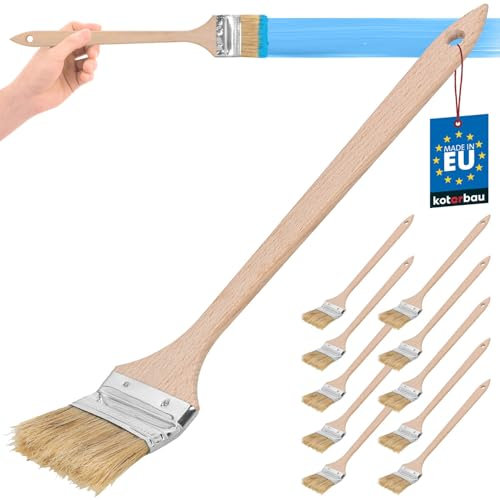 KOTARBAU® 10er Set Heizkörperpinsel 63 mm Winkelpinsel Lasurpinsel Lackierpinsel Malerpinsel Holzpinsel für Schwer Zugängliche Stellen
