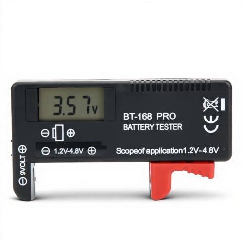 Battery Tester 168Por Digital Battery Capacity Tester with LCD Display Multiple Size for CR2032 LR44 L736 6F22 9V AAA AA D C 18650 16340 14500 10440 Battery