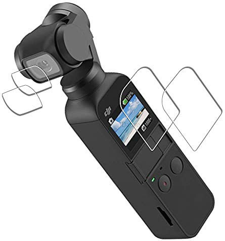 iDaPro Displayschutz Display schutzfolie für DJI Osmo Pocket 2 / Pocket 1 Objektiv + Display Schutzfolie [2+2 Stück] Tempered Glass Screen Protector 9H Härte Gehärtetes Glas