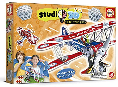 Educa 19185, Studio 3D Flugzeug, Bausatz für Kinder ab 5 Jahren