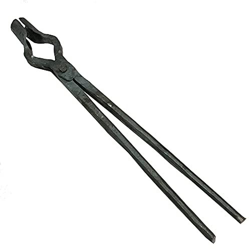 Tenaza de forja Pinza de herrero de nariz redonda para la fabricación de cuchillos de yunque Tenaza de forja 500 mm de longitud Negro para ingeniero herrero forja