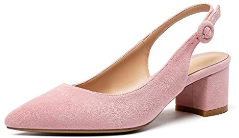 Mettesally Décolleté Con Tacco Medio Slingback Da Donna 2 Pollici Décolleté Classici Con Punta a Punta Rosa EU37