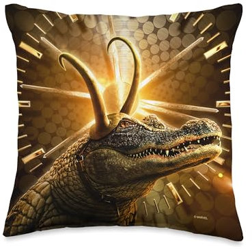 Marvel Alligator Loki Poster Throw Pillow, 16x16, Multicolor