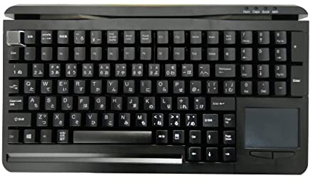 Accuratus S109C JAPANESE - USB Compact QWERTY & Programmable POS 109 Key Japanese Layout Keyboard with MSR and Touchpad