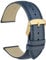 WOCCI 21mm Vintage Leder Uhrenarmband für Herren und Damen, Schließe Gold (Blau)