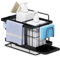 Yoassi Organisateur Evier Cuisine, Rangement Mural pour Brosse, Liquide Vaisselle, Porte Eponge Mural en Acier Inoxydable Noir-20 * 16 * 14 cm