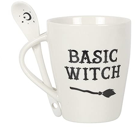 Basic Witch Ceramic Mug and Spoon Set