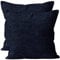 Encasa XO Chenille Kissenbezüge Set von 2 | Navy blau - (20x20) (50x50 cm) | Dekorative Akzent Quadratische Wurfkissenbezüge Für Couch, Heimdekoration, Sofa