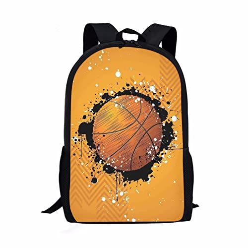 POLERO Softball-Rucksack für Jungen Mädchen Sport Ball Druck Schule Büchertasche 43,2 cm lässiger Tagesrucksack, Basketball, Einheitsgröße