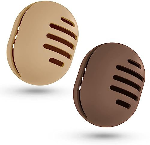 Fauxomor Makeup Sponge Holder - 2 Stück Breathable Ultra-soft Silicone Beauty Blender Travel Case for All Mak-up Sponge, Khaki+Kaffee