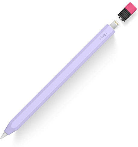 elago Funda Classic Pencil Compatible con Apple Pencil 1ª Generación Case Sleeve, Diseño Clásico Agarre, Piel Protectora, Silicona Premium (Lavanda)