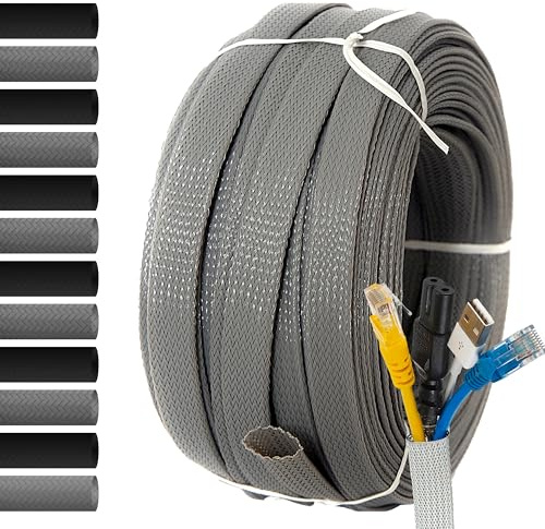 MarketConnect® Guaina Cavi Espandibile Ø 3mm, L 200mt • Raccogli, Proteggi e Nascondi Cavi • GRIGIO • INDUSTRIALE STANDARD