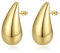 YeGieonr Chunky Ohrringe Dupes für Damen, Leichte Edelstahl Waterdrop Open Hoops, hypoallergene 18K vergoldete Ohrringe Modeschmuck für Frauen und Mädchen (Groß Tropfen)