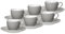 Ritzenhoff & Breker Doppio Espressotassen mit Untertassen, 6er Set, 80 ml, Grau, Porzellan, Buntes Mix-und-Match-Geschirr