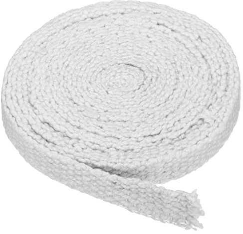 PATIKIL 1x1/8x283 Legna Stufa Guarnizione, Ceramica Fibra Piatto Alta Temperatura Resistenza Sigillo Corda per Stufe Camino Porta, Bianco
