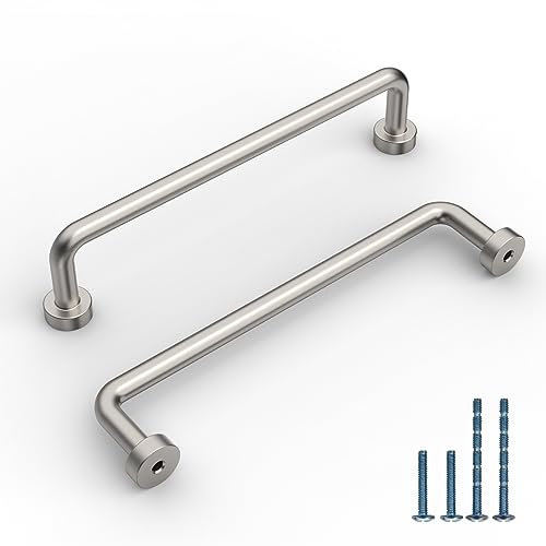 9BUILD 6 Stück Schrankgriffe Gebürsteter Nickel Lochabstand 128mm Griffe für Küchenschränke Zinklegierung Möbelgriffe Küchengriffe griffe möbel Küchenschrank Schranktürgriffe EU0025