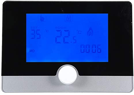 Température Programmable de Thermostat, Contrôleur Filaire Programmable de Thermostat pour Le Blanc de Système de Chauffage de Chaudière accroché au Mur (Noir)