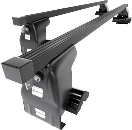 Mossa - Stahl-Dachträger kompatibel mit VW Volkswagen Touran MPV (2003-2009) - schwarz Dachträger Dachgepäckträger - ohne Montagelemente