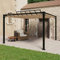 Pavillon mit Lamellendach, CIADAZ Faltpavillon, Pergola, Partyzelt, Standmarkise, Sonnenzelt, Garten Pavillion, Grillpavillon,3x3 m Taupe Stoff und Aluminium