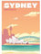 JUNOMI® Sydney Poster DIN A2 | Wohnzimmer Deko, Modernes Wandbild, Australien Bild, Reiseposter, Sydney Wandbild | Ohne Rahmen