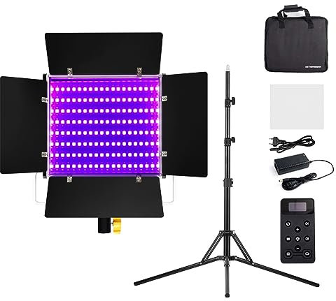 Andoer Andoer W480RGB Luce Fotografica Bicolore 40W Pannello Luminoso LED 480pcs Perline LED 2500-9000K Dimmerabile 20 Effetti di Illuminazione Speciali Serie DC/NP Alimentato a Batteria con.