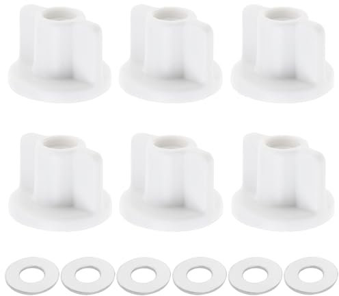 Create idea 6 Set Toilet Seat Back Nut Washer Kit M6 Thread Toilet Seat Bottom Fixing Replacement Toilet Hardware Replacement for Top Mount Toilet Seat Hinges