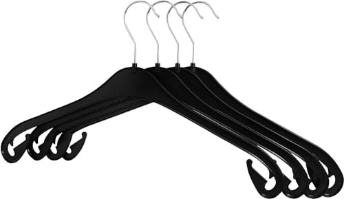 RSR Hangers Kleiderbügel NA 47 cm - 40 Stück aus Kunststoff Hemdenbügel 360° drehbarer Haken Blusenbügel Kunststoff Schwarz schneller Versand