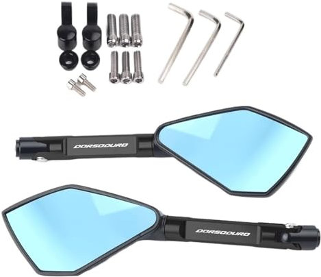 XISILIYA Lenkerendenspiegel Motorrad Für A&prilia Für Dorsoduro 750 Für Dorsoduro 1200 Universal Motorrad Spiegel Motorrad Seite Rückspiegel(Black 1)