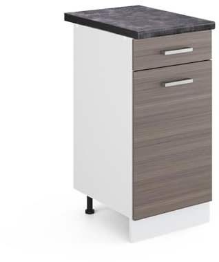 Vicco Küchenunterschrank R-Line, Schubladenschrank für die Küche, Grau/Weiß, 40 cm, AP Anthrazit