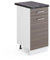 Vicco Küchenunterschrank R-Line, Schubladenschrank für die Küche, Grau/Weiß, 40 cm, AP Anthrazit