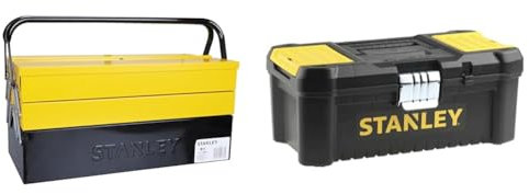 Stanley 1-94-738 94-738 Boîte métal 5 Tiroirs - Grand Volume de Rangement -deux Poignées Articulées & Stst1-75515 Boîte À Outils Avec Plateau Porte-Outils Amovible - 2 Organiseurs