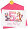 Joli Coon Geburtstagskarte 5 Jahre Mädchen - Premium Happy Birthday Geburtstagskarte 5 Jahre - Klappkarte mit Kuvert und goldenen Siegelsticker
