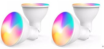 ngnsky GU10 RGBW LED-Farbwechsel-Glühbirne, 2700 K, warmweiß, Flutlicht, 16 Farben zur Auswahl, Timing-Infrarot-Fernbedienung (4 Stück)