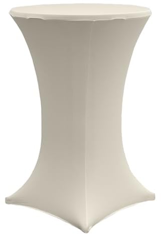 TRUTZHOLM Stehtischhusse Stretch Ø 60/70/80 cm, Bistrotisch Husse elastisch, pflegeleicht & knitterfrei, in Weiß, Anthrazit & Beige, 1er, 2er, 5er & 10er Set (1, Beige, Ø 70 cm)