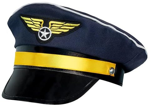 daged Pilotenmütze Karneval Kostüm Fasching Pilot Accessoires Mütze Pilot Halloween Flugkapitän