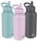 SHO Stainless Steel Guzzler Water Bottle with Straw Lid - Leakproof, Dishwasher Safe BPA Free No Sweat Vacuum Insulated Double Walled Metal Flask 950ml & 1900ml - 24 Hours Cold (Pale Lavender, 950ml)