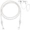 Tyqour 1 Stück Brillenkette Damen Perle Brillenkette 74cm, Anti-Verlust-Kette für Brillen,Sonnenbrille Kette Brillenband für Sonnenbrille Lesebrille Sportbrillen, Verstellbare Brillenkette für Damen