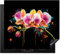 KitchenYeah© Herdabdeckplatte 60x52 cm Einteilig Herdabdeckung Abdeckplatte für Ceranfeld Abdeckung Induktionskochfeld Aufrollbare Matte Orchidee - Graffiti - Farbenfroh - Blumen - Abstrakt