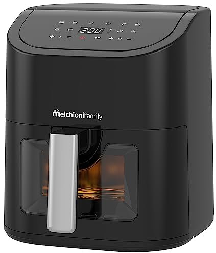Friggitrice ad Aria Marianna da 5.2 Litri con Finestra trasparente dispaly digitale Air Fyer 9 programmi Nero
