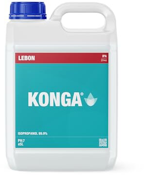 Konga Isopropylalkohol 99% für technische Anwendungen, Elektronikreinigung, Mobilgerätereiniger, Computerreiniger, Tinten- und Permanentmarkerentferner, Reiniger für Kosmetik (1 Liter)