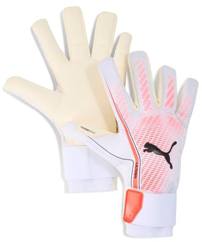 PUMA Unisex ULTRA ULTIMATE Hybrid Torwarthandschuhe 7 White Glowing Red Black