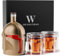 Galaxy Whiskey Decanter Set for Men, 34 Oz Decanter with Two Glasses, Handmade Glass Decanter Set with Unique Helmet Design, Gift for Men, Dad, Cool Drinking Accessories for Home Bar (D-Golden)