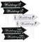 WSYJWEX 6 PCS Mariage des Parking des MONDEAUX avec Les ENTACTES, Mariage IMPRIMÉ À Double Black ET Blanc Signage du ROUT-Route DE Route des Routes DÉCORME DE Media