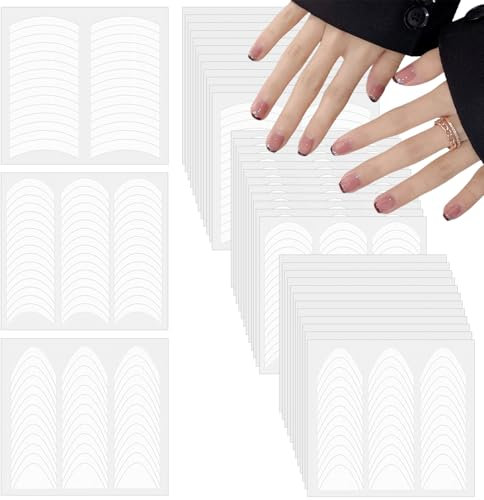 jatimdotina 1368pcs Autocollants Ongles Français, Pochoirs French Nails, Autocollants French Tip Guides Stickers Nail Art Line pour Manucure Décoration DIY Outil