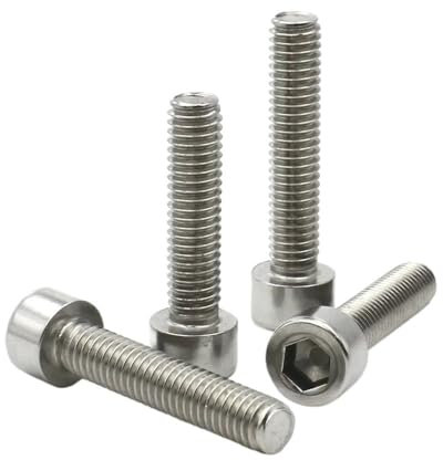 Cilky Metallschrauben 10/20/50pcs M2.5 M3 M4 M5 304 Stainless Steel Hex Hex Socket No Knurled Cap Head Screw Bolt(6mm,M4 x20pcs)