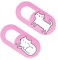 Homoyoyo 2 Pezzi copertura della fotocamera gatto webcam Carino ultra Gioco Accessori per computer copriobiettivo privacy coperchio del cursore coperchio del dispositivo AbS rosa