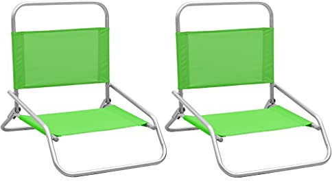 Homvdxl Campingstuhl Strandkorb 2er Set Oxford Stoff 51 x 61 x 58 cm Grün